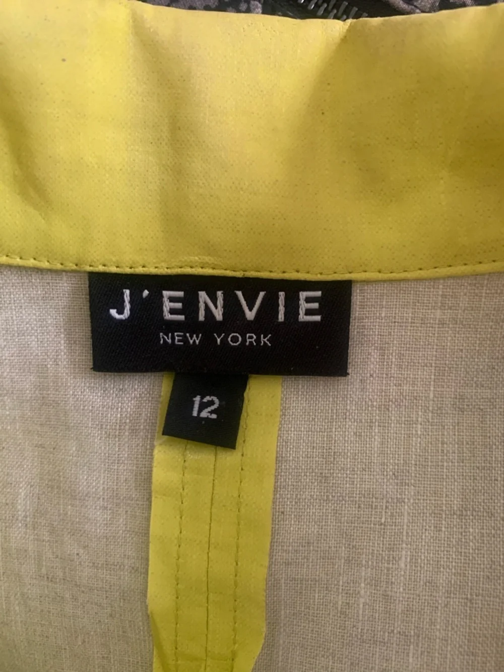 J’Envie yellow buttoned lightweight jacket, size 12